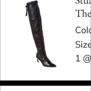 STUART WEITZMAN NATALIA 55, STRETCH LEATHER OVER-THE-KNEE BOOT. Size 7.5